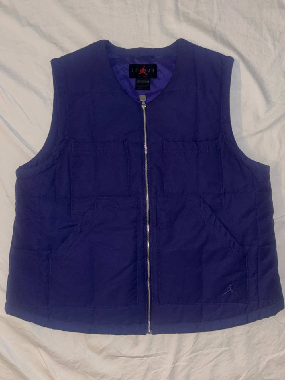 Nike Air Jordan Women’s Sky J Purple Quilted Puffer Vest - Medium